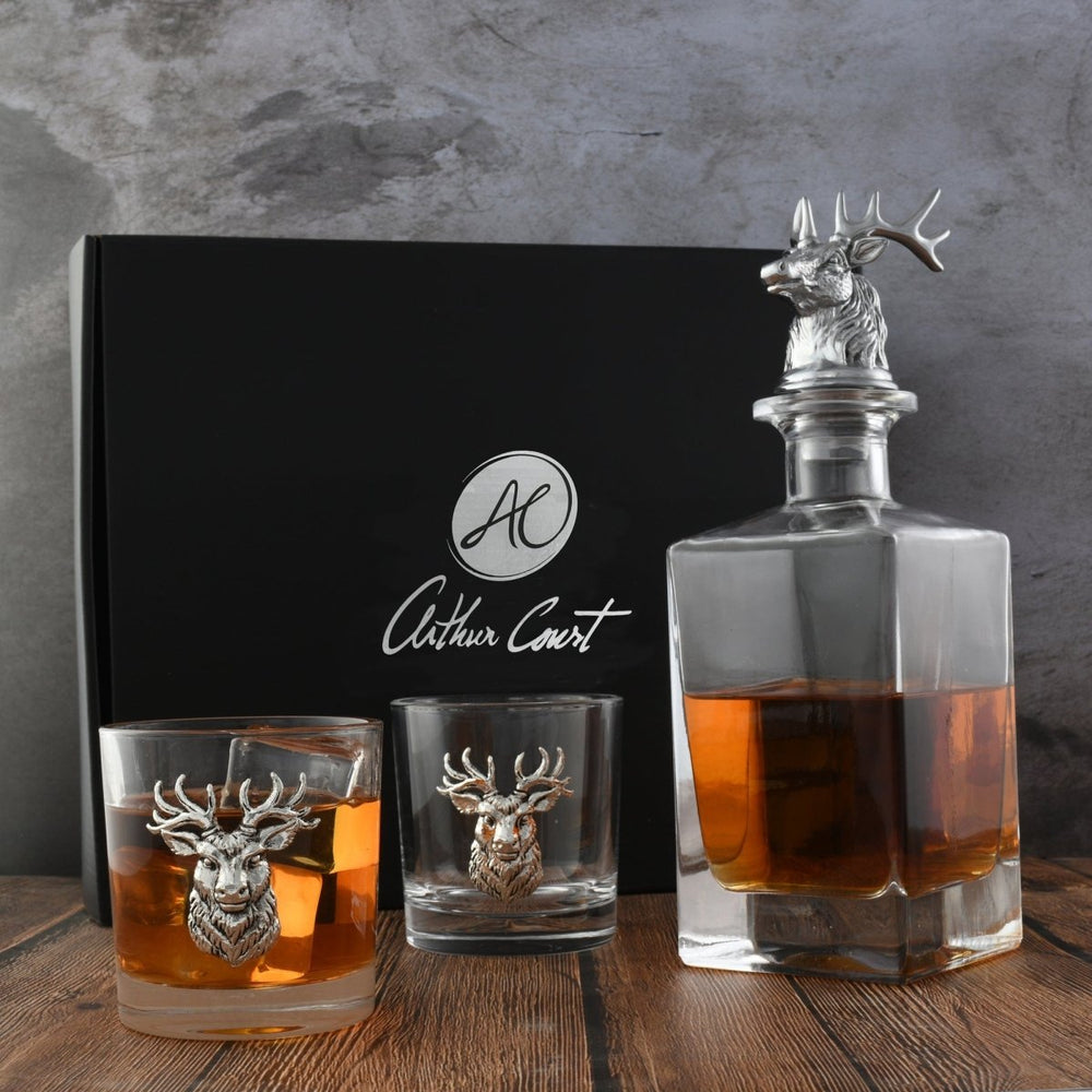 
                      
                        Arthur Court Designs Elk Deer Bust Decanter Set with Glasses - lily & onyx
                      
                    