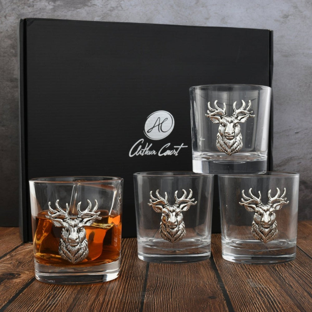 
                      
                        Arthur Court Designs Elk Head Bar Glasses, Set of 4 - lily & onyx
                      
                    