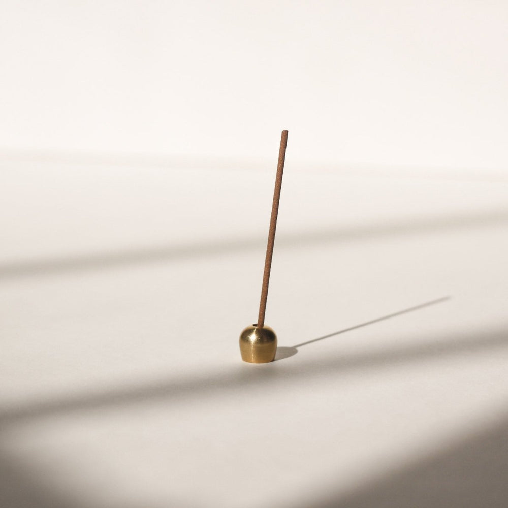 CEDAR AND MYRRH Ellipse Brass Incense Holder - lily & onyx