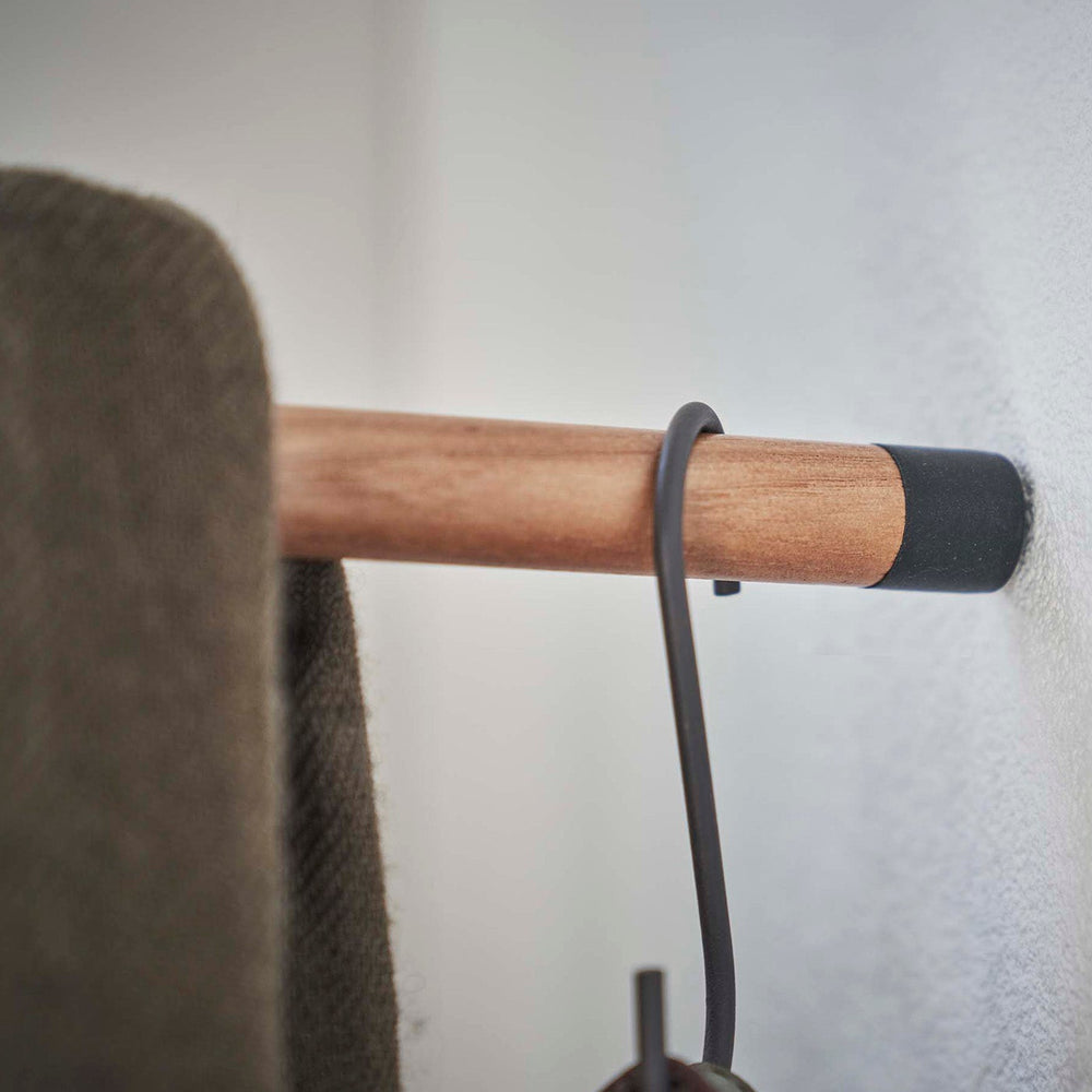 
                      
                        Corner Leaning Steel & Wood Coat Hanger, 63" H
                      
                    