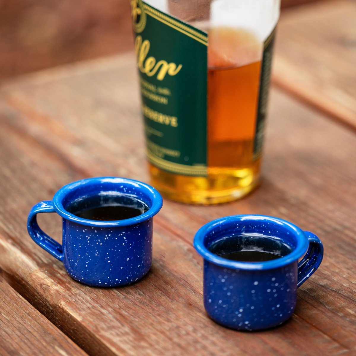 Foster & Rye Enamel Shot Glasses in Blue, Set of 2