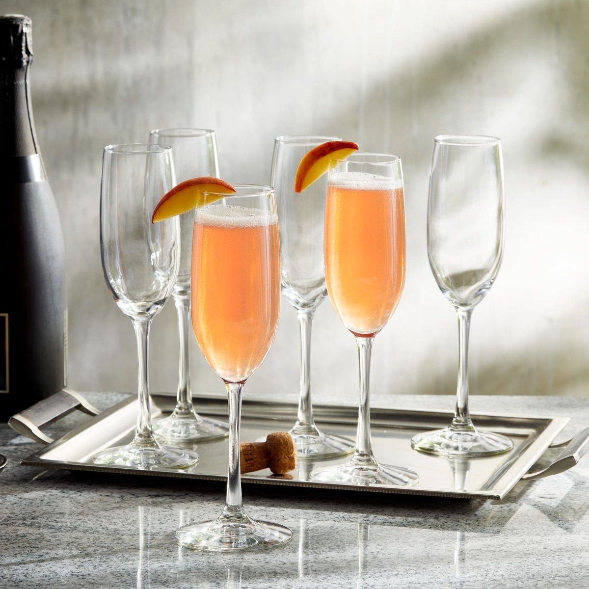 Libbey Entertaining Essentials Flute Glasses, 8 oz - Set of 6