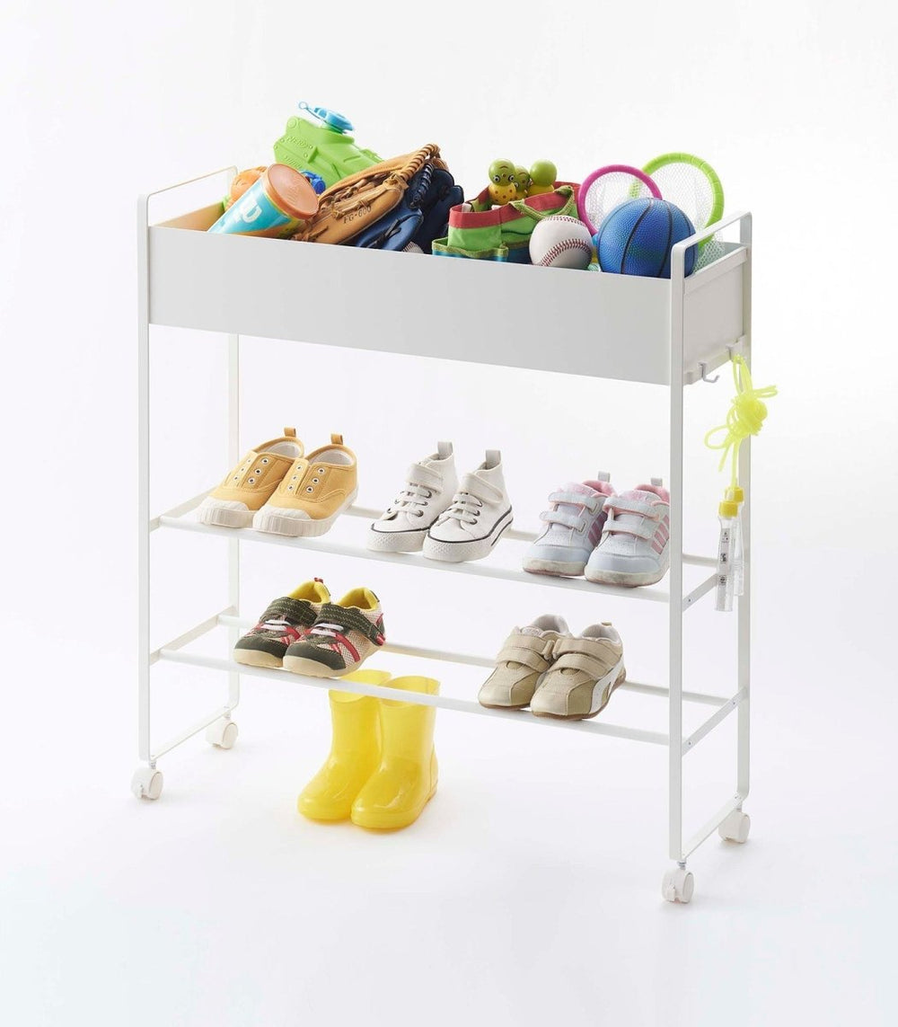 Yamazaki Home Entryway Storage Cart & Shoe Rack, 29.33