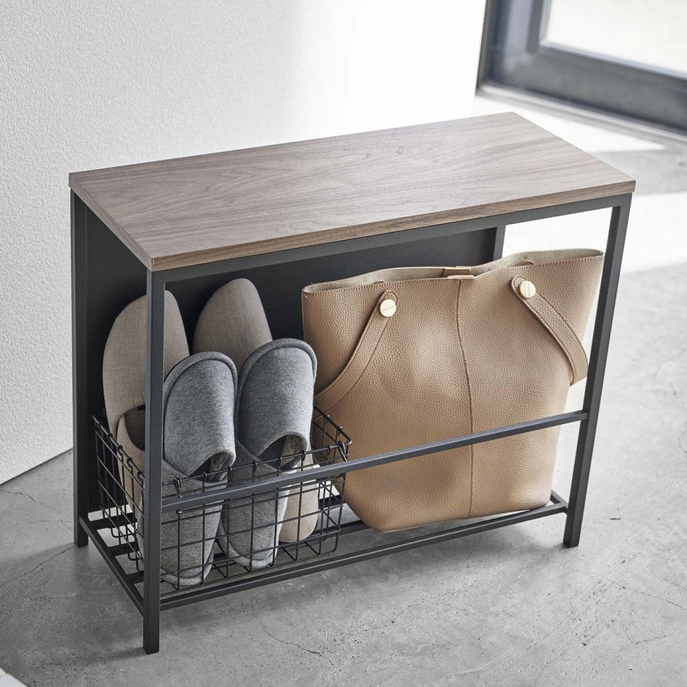 
                      
                        Yamazaki Home Entryway Storage Organizer + Bench, 18" H - Steel + Wood - lily & onyx
                      
                    