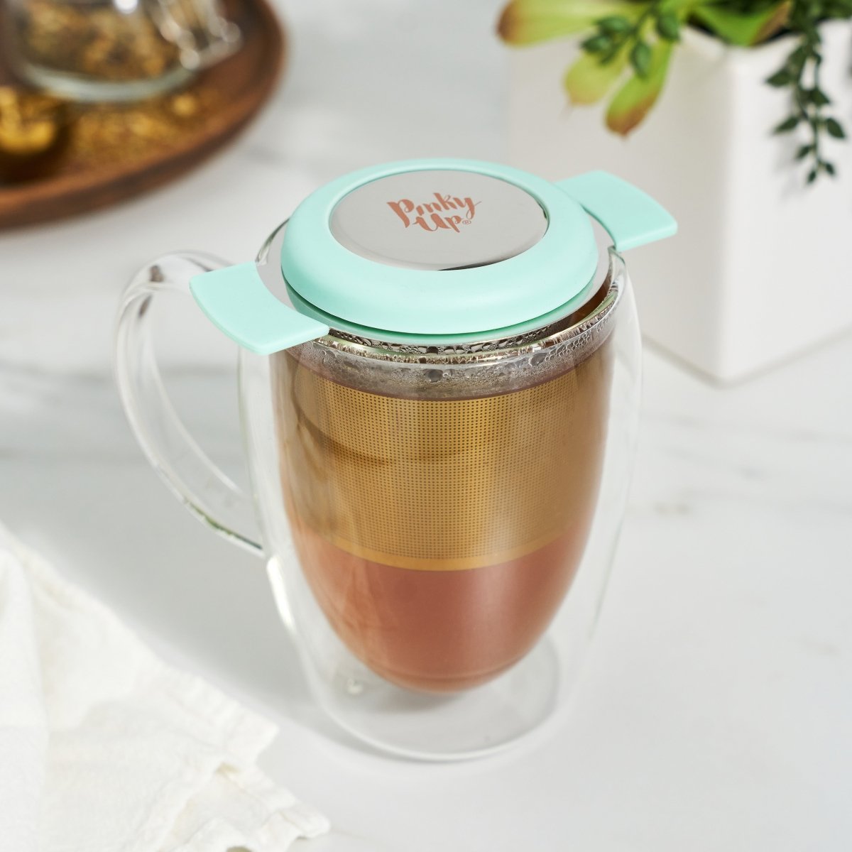 Pinky Up Tea Erin Universal Tea Infuser, Turquoise - lily & onyx