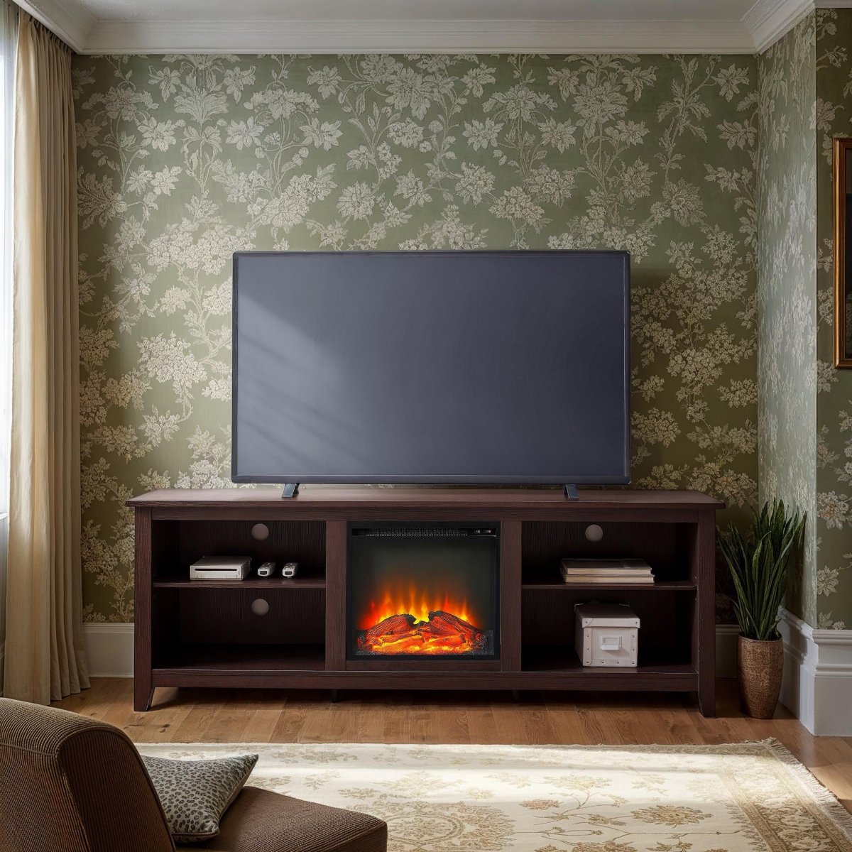 Walker Edison Essential Fireplace TV Stand - lily & onyx