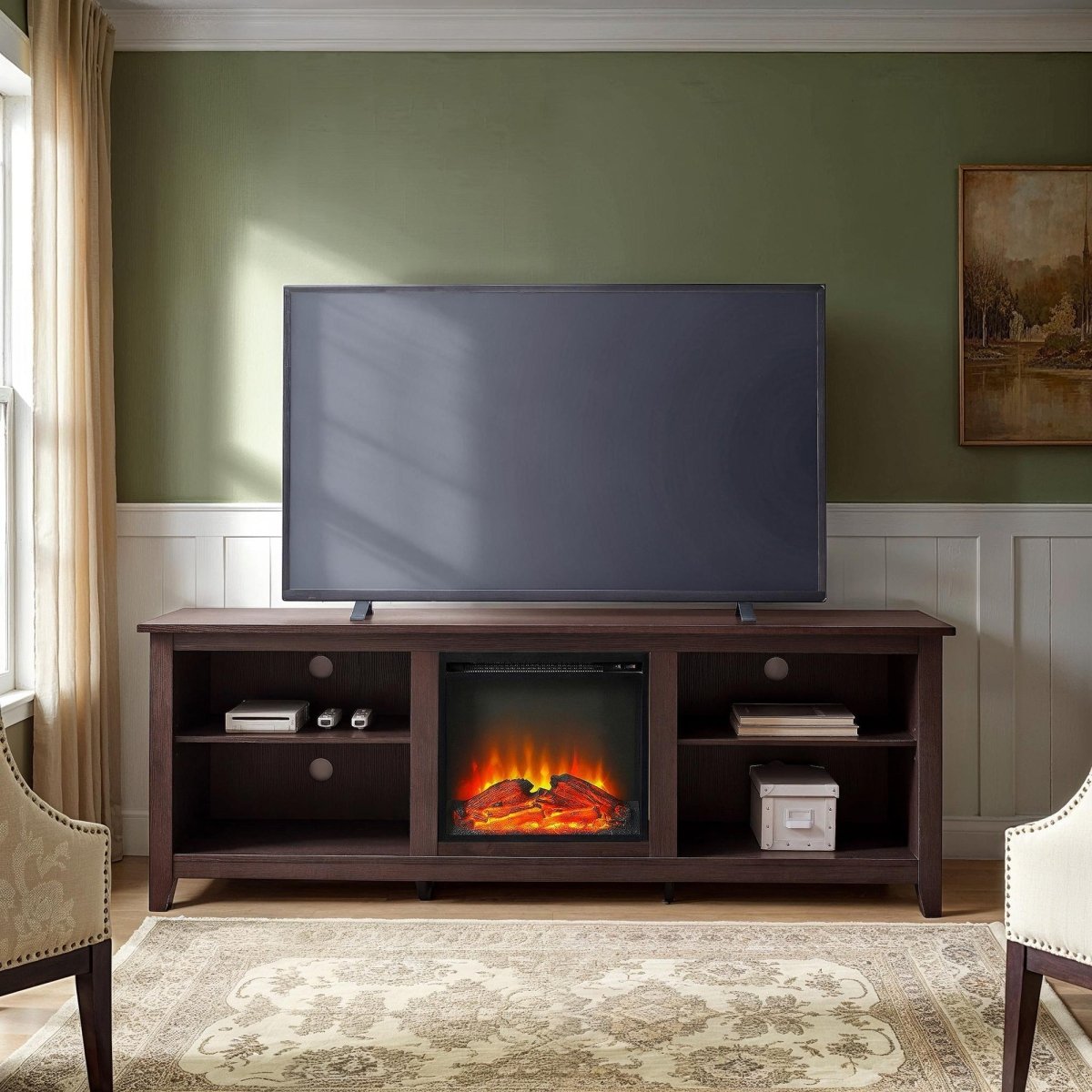 Walker Edison Essential Fireplace TV Stand - lily & onyx