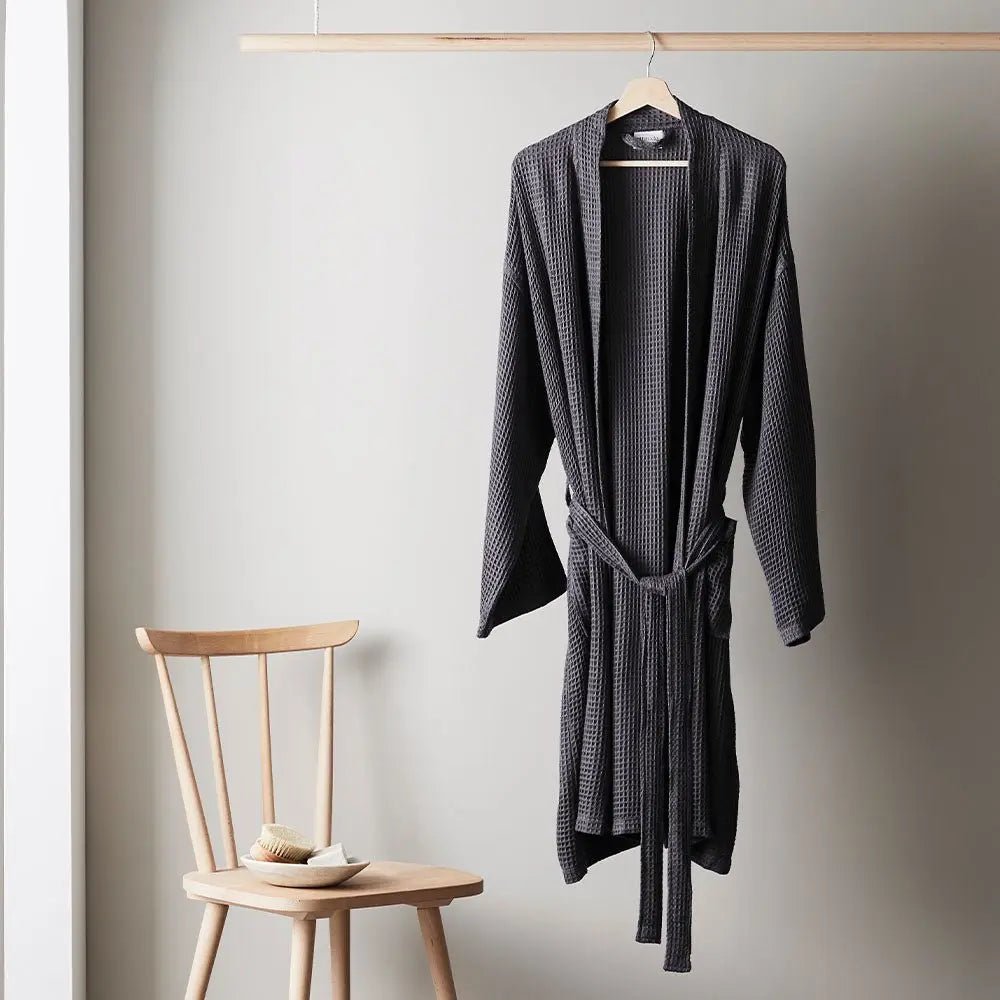 ettitude Bamboo Waffle Bathrobe | Hypoallergenic Unisex Robe