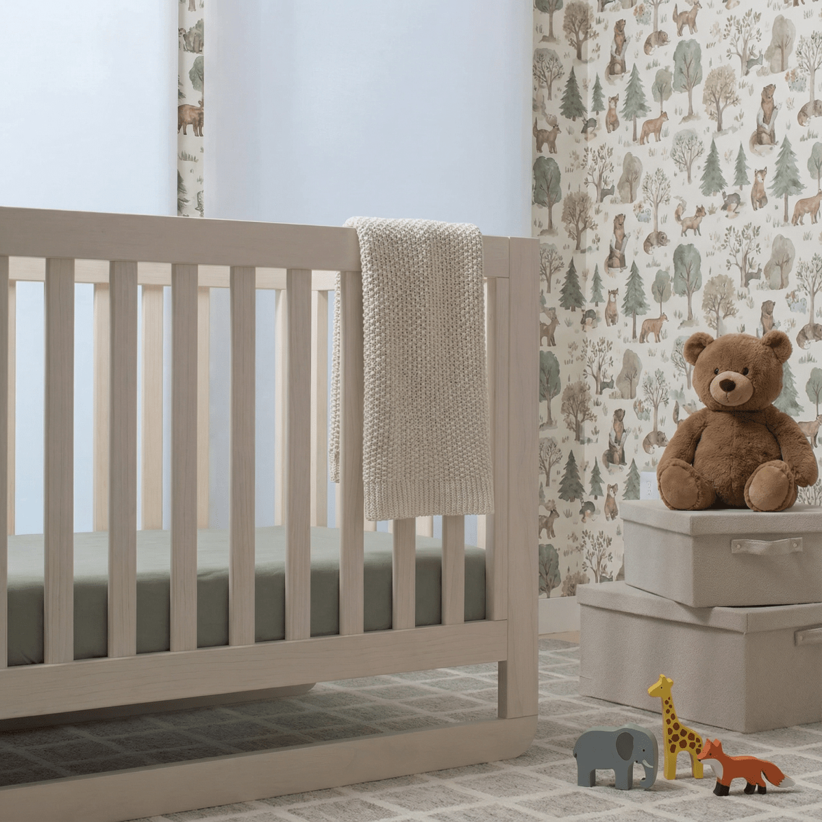 ettitude CleanBamboo® Sateen Crib & Toddler Fitted Sheet | Silky Soft, OEKO - TEX® Certified