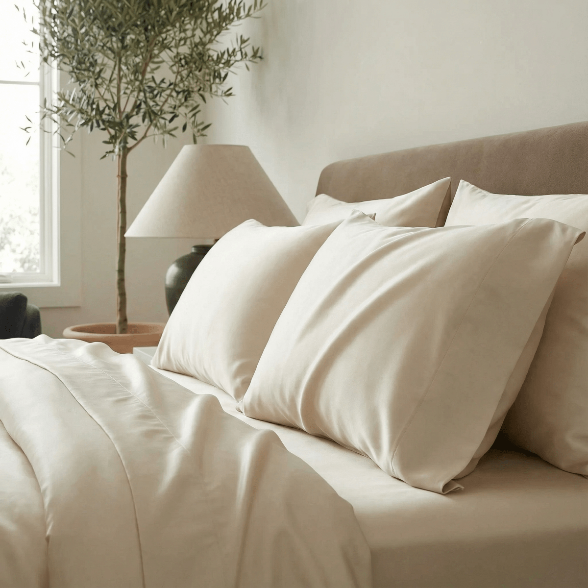 ettitude Luxe Bamboo Pillowcase Set | PLNTsilk™ Sateen, Silky Soft & Temperature Regulating