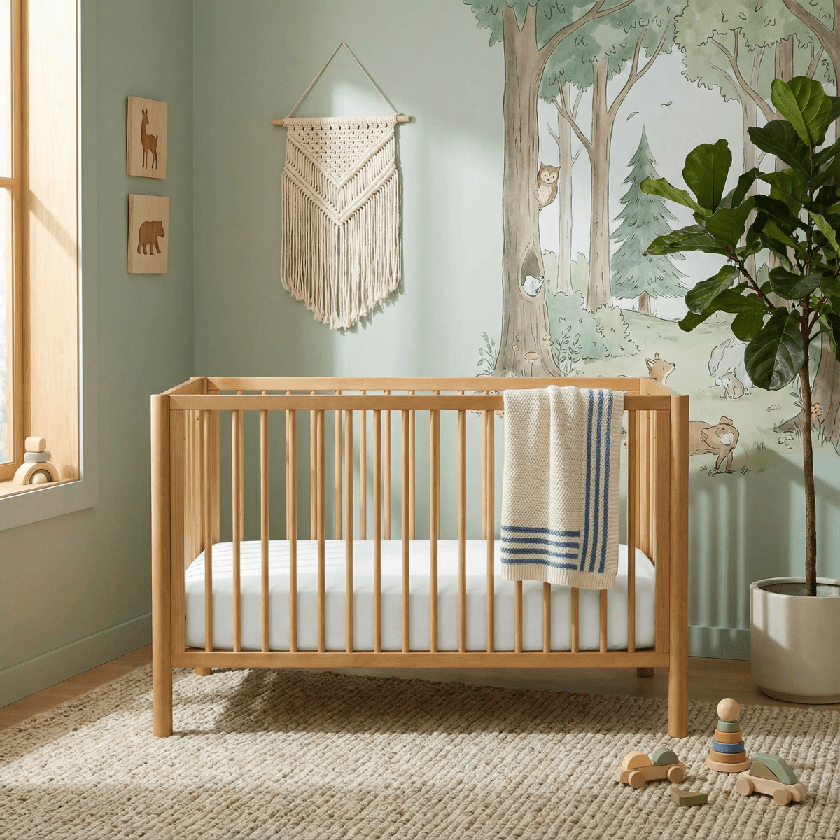 ettitude Signature Sateen Bamboo Crib Fitted Sheet