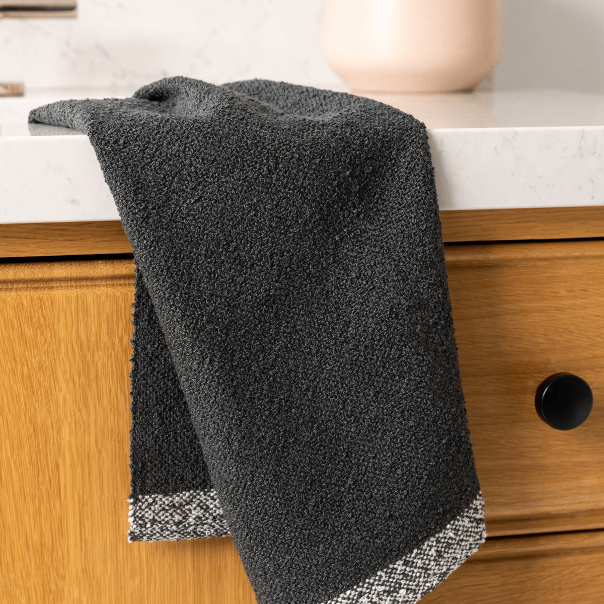 ettitude Textured Bamboo Bouclé Towel | Hand - Loomed PLNTbouclé™, Ultra - Absorbent & PETA - Vegan