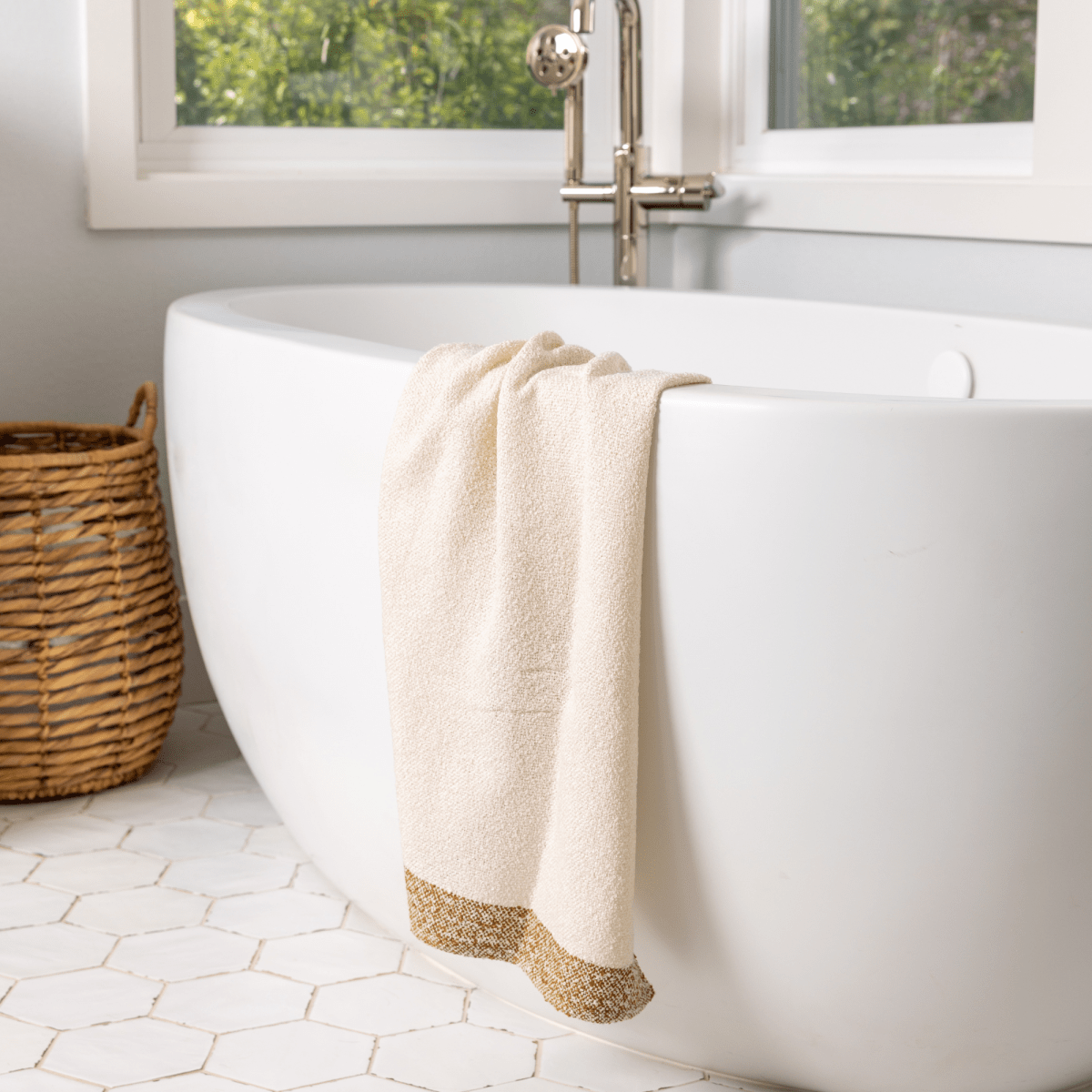 ettitude Textured Bamboo Bouclé Towel | Hand - Loomed PLNTbouclé™, Ultra - Absorbent & PETA - Vegan
