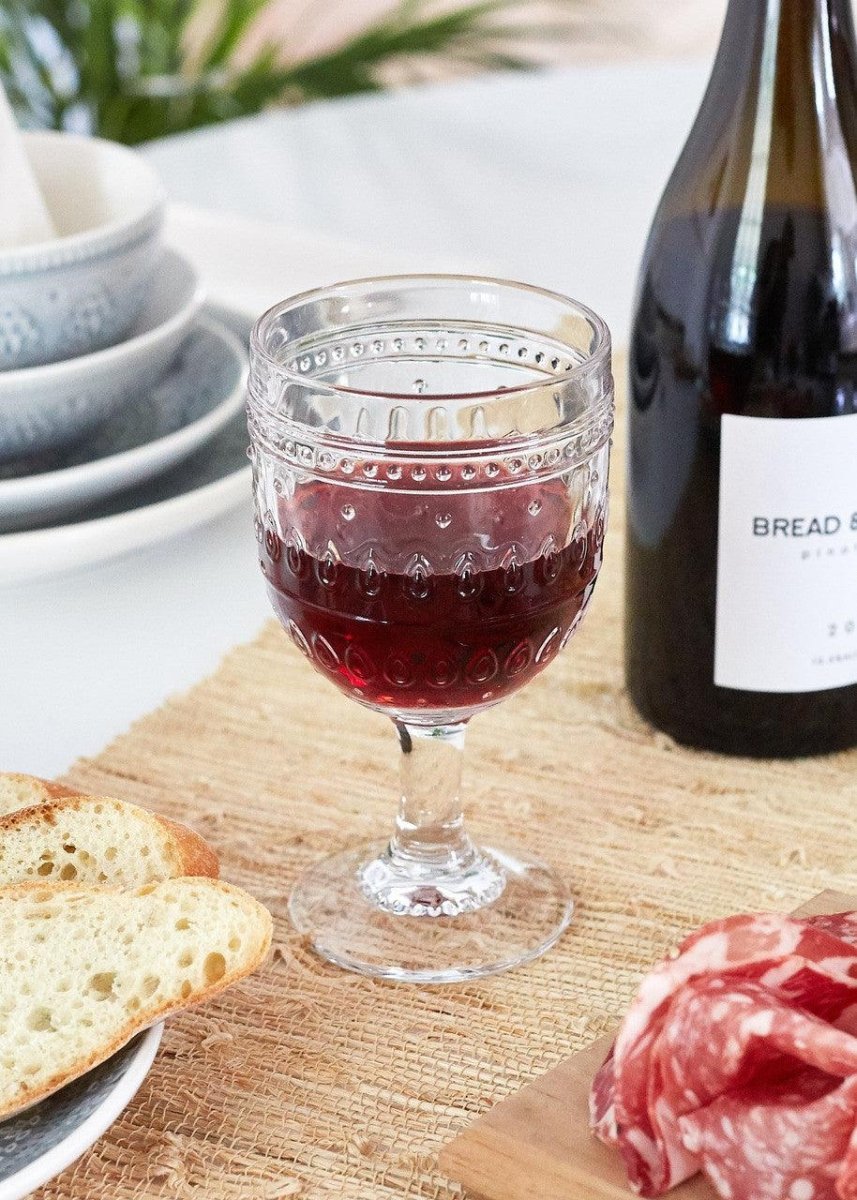 Euro Ceramica Euro Ceramica Fez Glass Goblet Set of 4 - 12oz Spanish Inspired