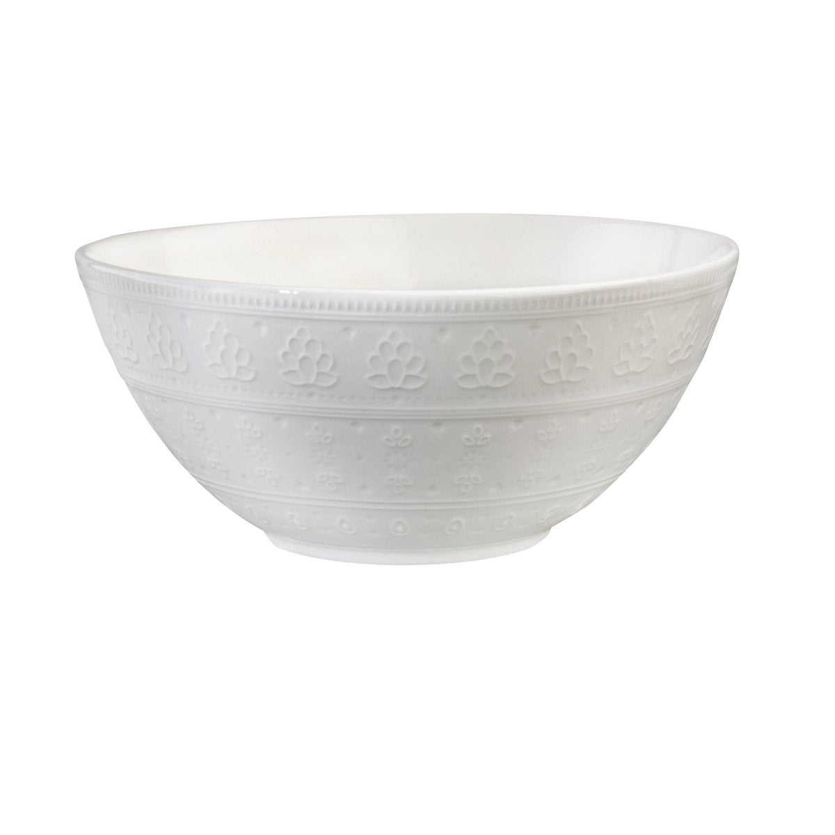 Euro Ceramica Fez 10" White Stoneware Serving Bowl - Glossy Glaze