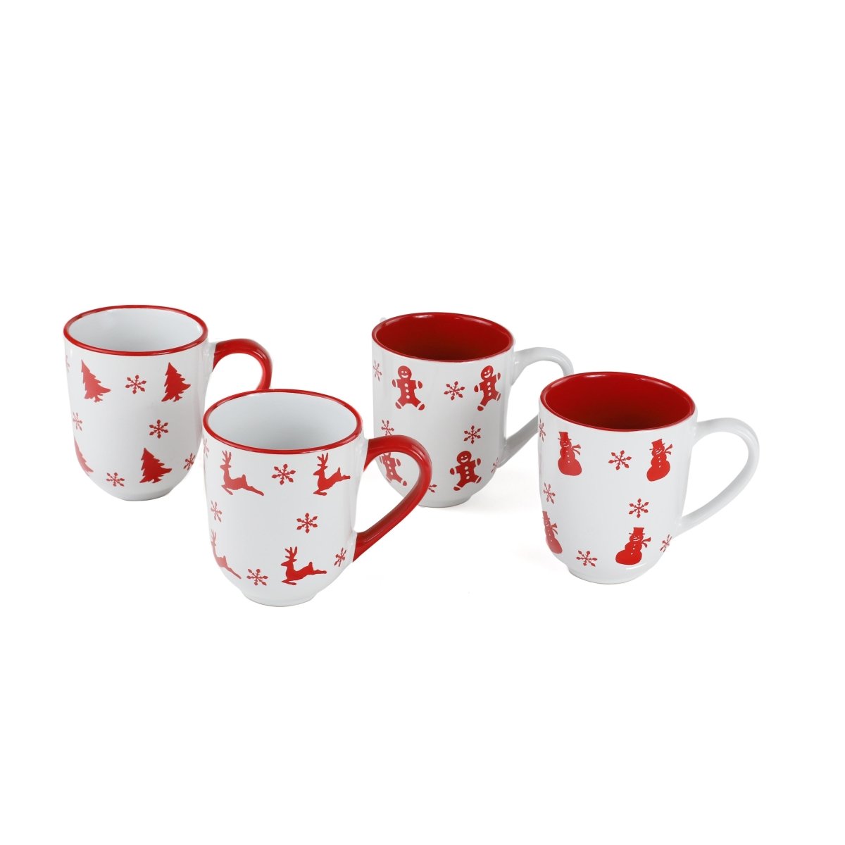Euro Ceramica Winterfest 4 - Piece Assorted Holiday Mug Set