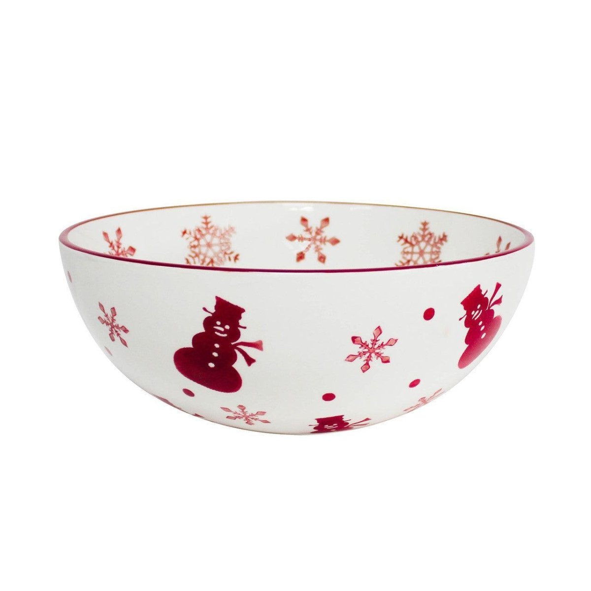 Euro Ceramica Winterfest Round Serving Bowl, 128 oz