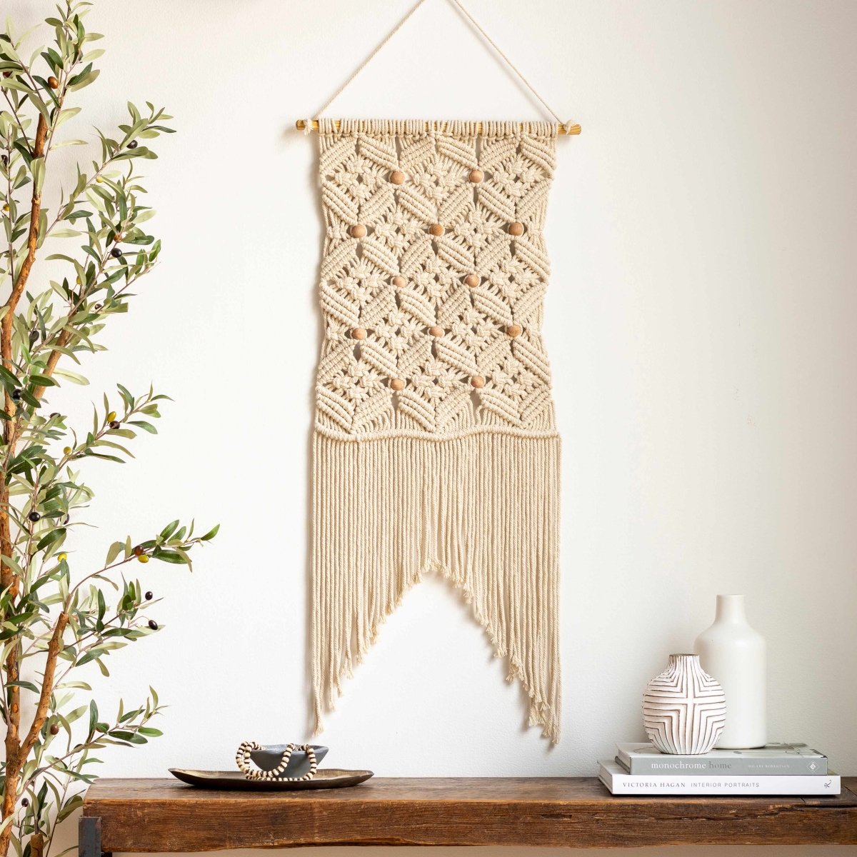 Boutique Rugs Ever Beige Boho Macrame Tapestry - lily & onyx