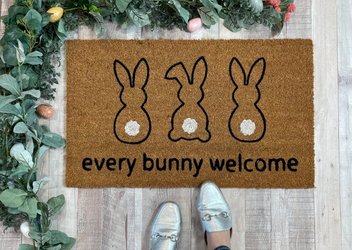 Nickel Designs Custom Doormats Every Bunny Welcome Easter Doormat - lily & onyx