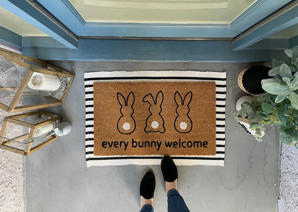 Nickel Designs Custom Doormats Every Bunny Welcome Easter Doormat - lily & onyx