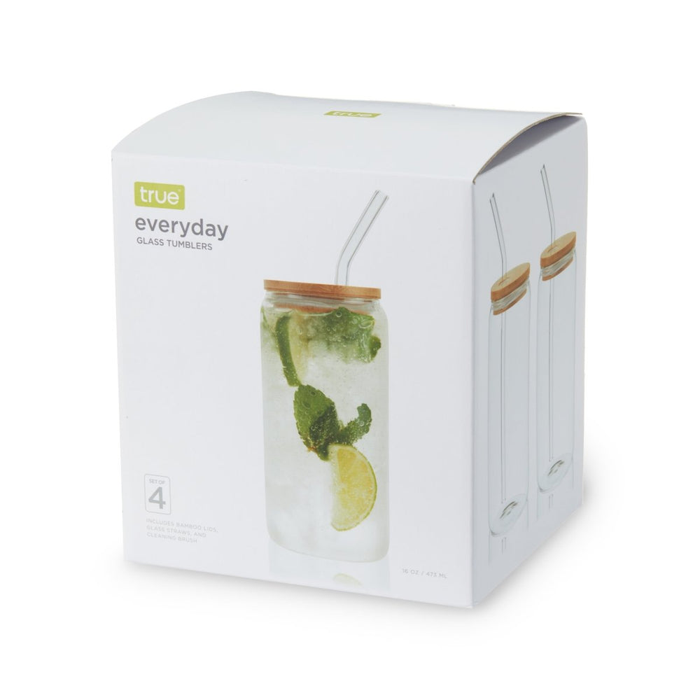 
                      
                        True Everyday Glass Tumblers with Lid & Straw, Set of 4 - lily & onyx
                      
                    