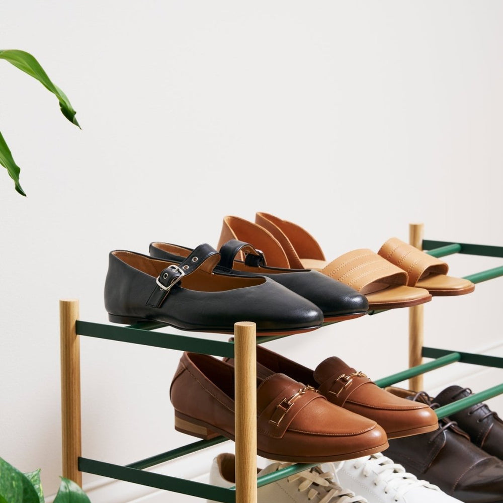 
                      
                        Yamazaki Home Expandable Forest Green Steel Shoe Rack, 18" H - lily & onyx
                      
                    