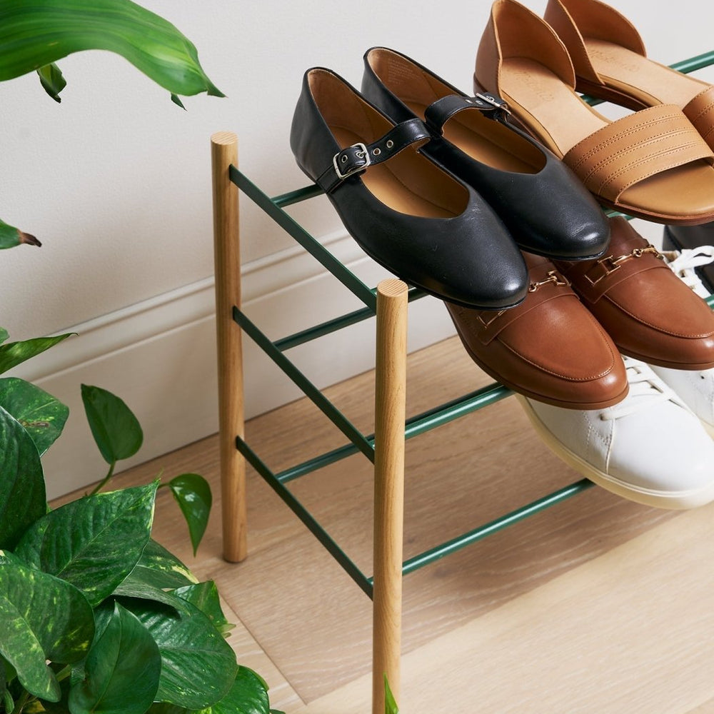 
                      
                        Yamazaki Home Expandable Forest Green Steel Shoe Rack, 18" H - lily & onyx
                      
                    