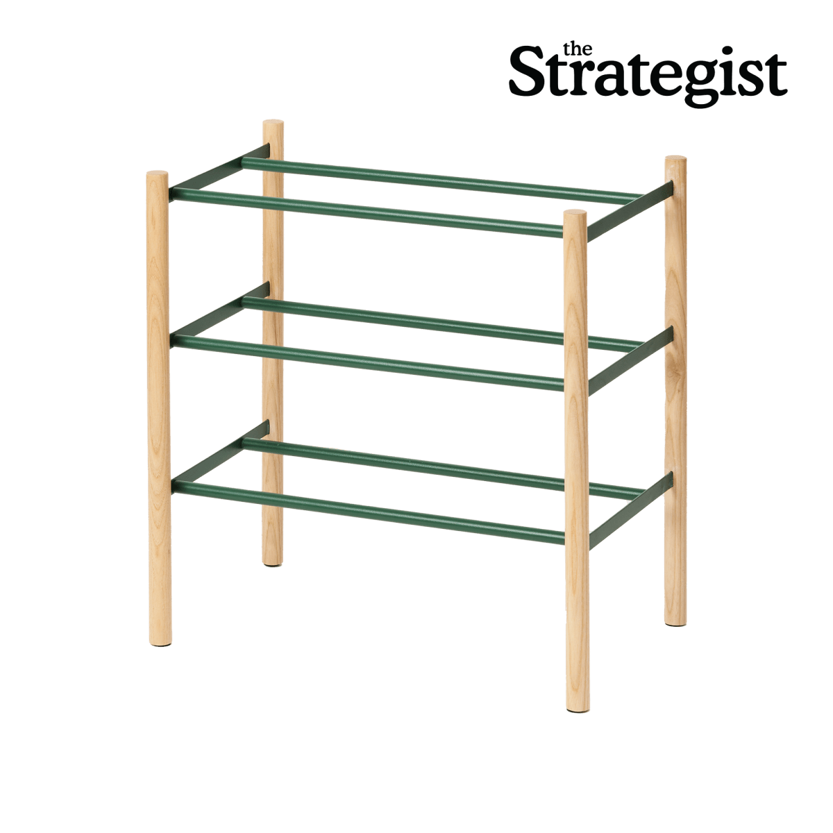 Yamazaki Home Expandable Forest Green Steel Shoe Rack, 18" H - lily & onyx