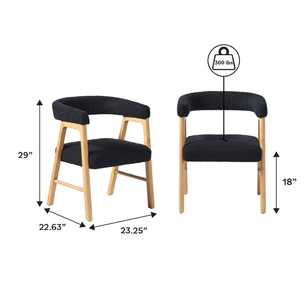 
                      
                        Walker Edison Ezra Modern Curved Back Dining Chair with Boucle Upholstery, Set of 2 - lily & onyx
                      
                    