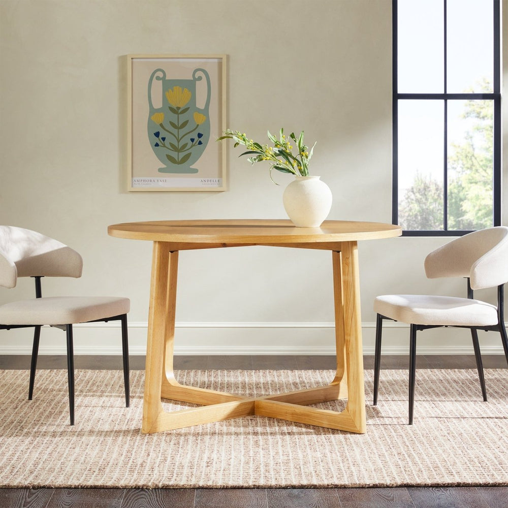 Walker Edison Ezra Modern Dining Room Round Table for 4 - lily & onyx