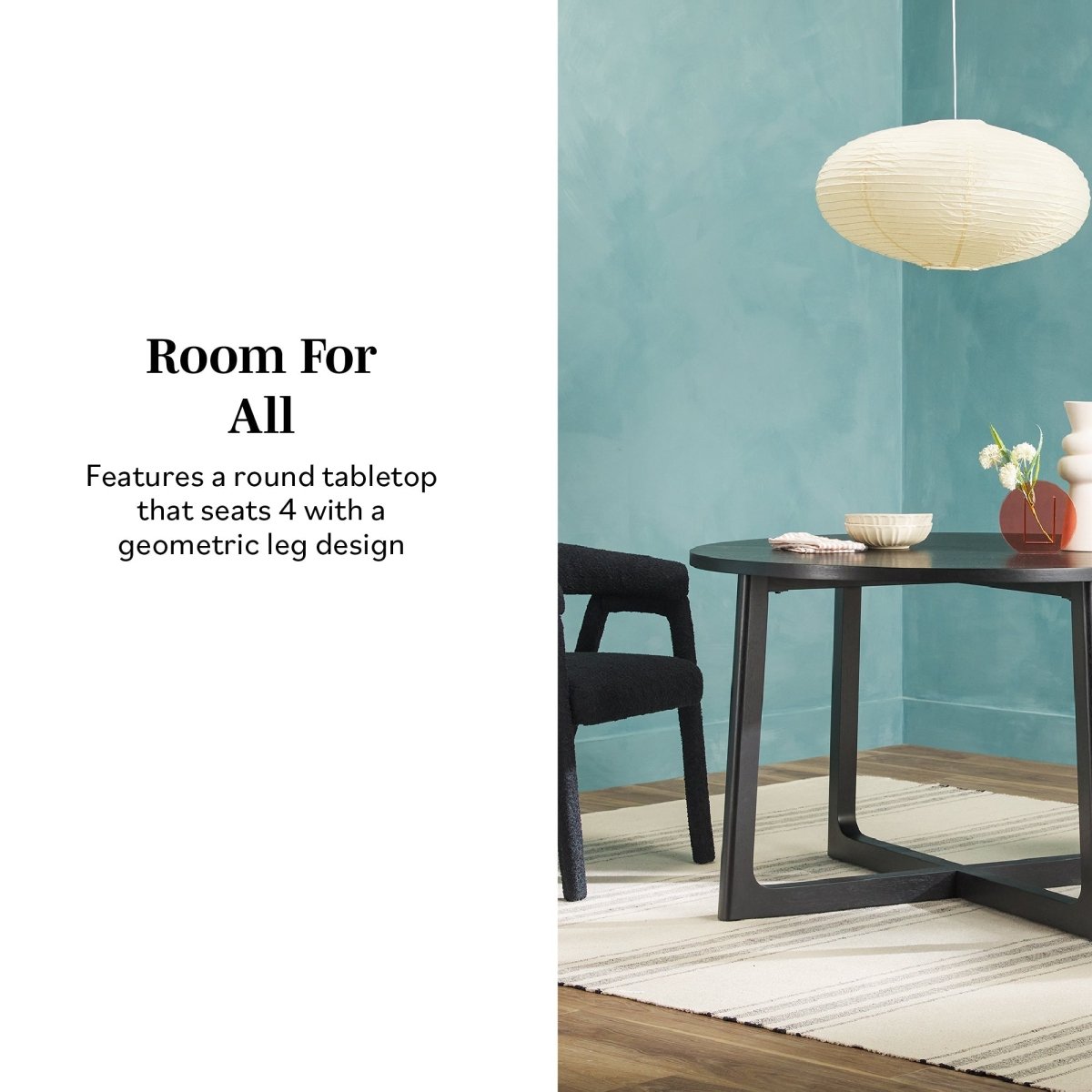 Walker Edison Ezra Modern Dining Room Round Table for 4 - lily & onyx
