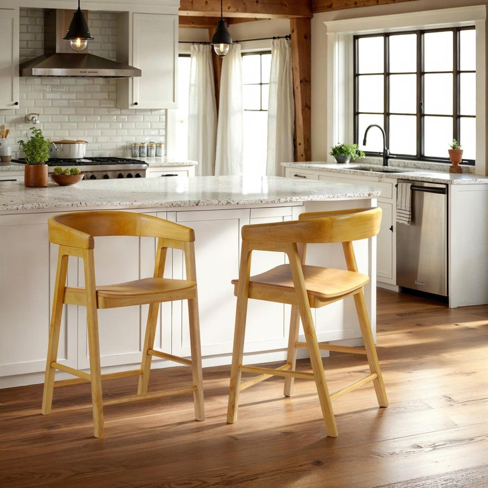 
                      
                        Walker Edison Ezra Modern Solid Wood Rounded Back Single Counter Stool - lily & onyx
                      
                    