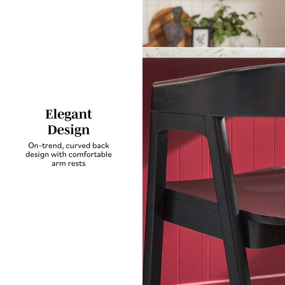 
                      
                        Walker Edison Ezra Modern Solid Wood Rounded Back Single Counter Stool - lily & onyx
                      
                    