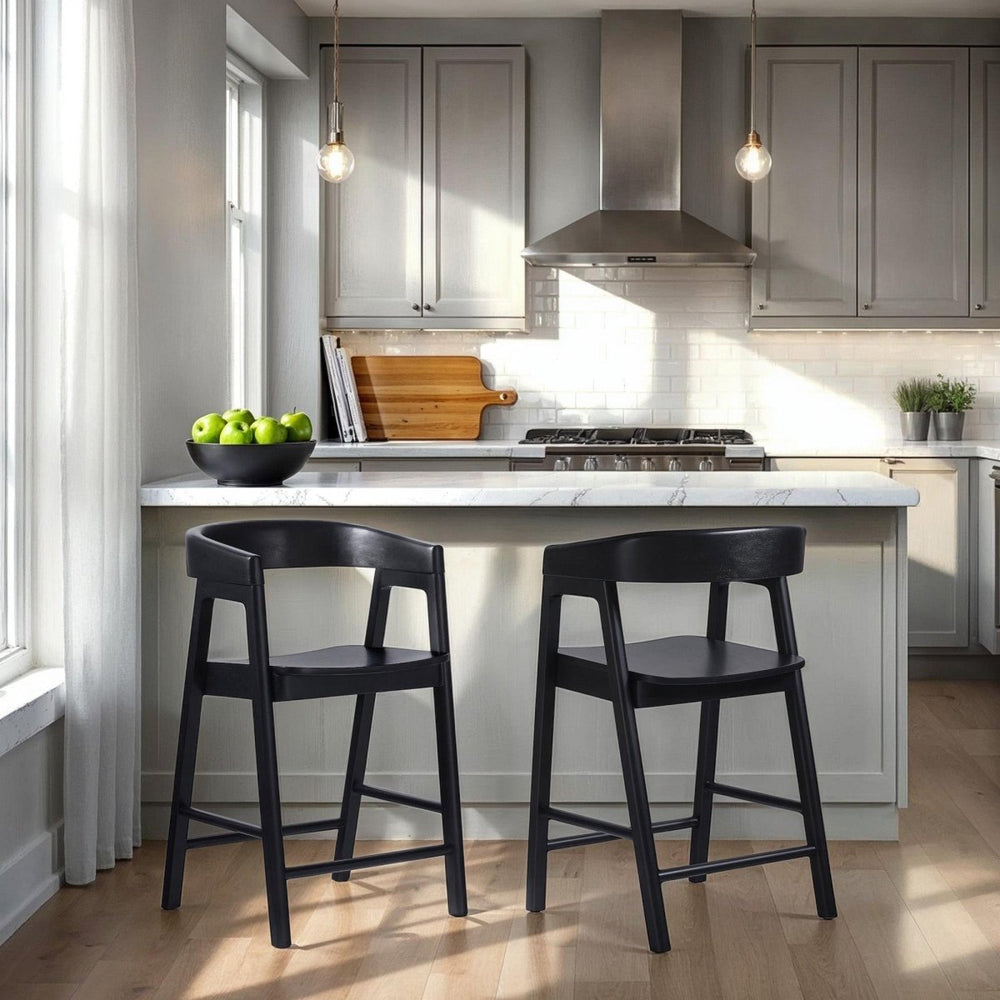 
                      
                        Walker Edison Ezra Modern Solid Wood Rounded Back Single Counter Stool - lily & onyx
                      
                    