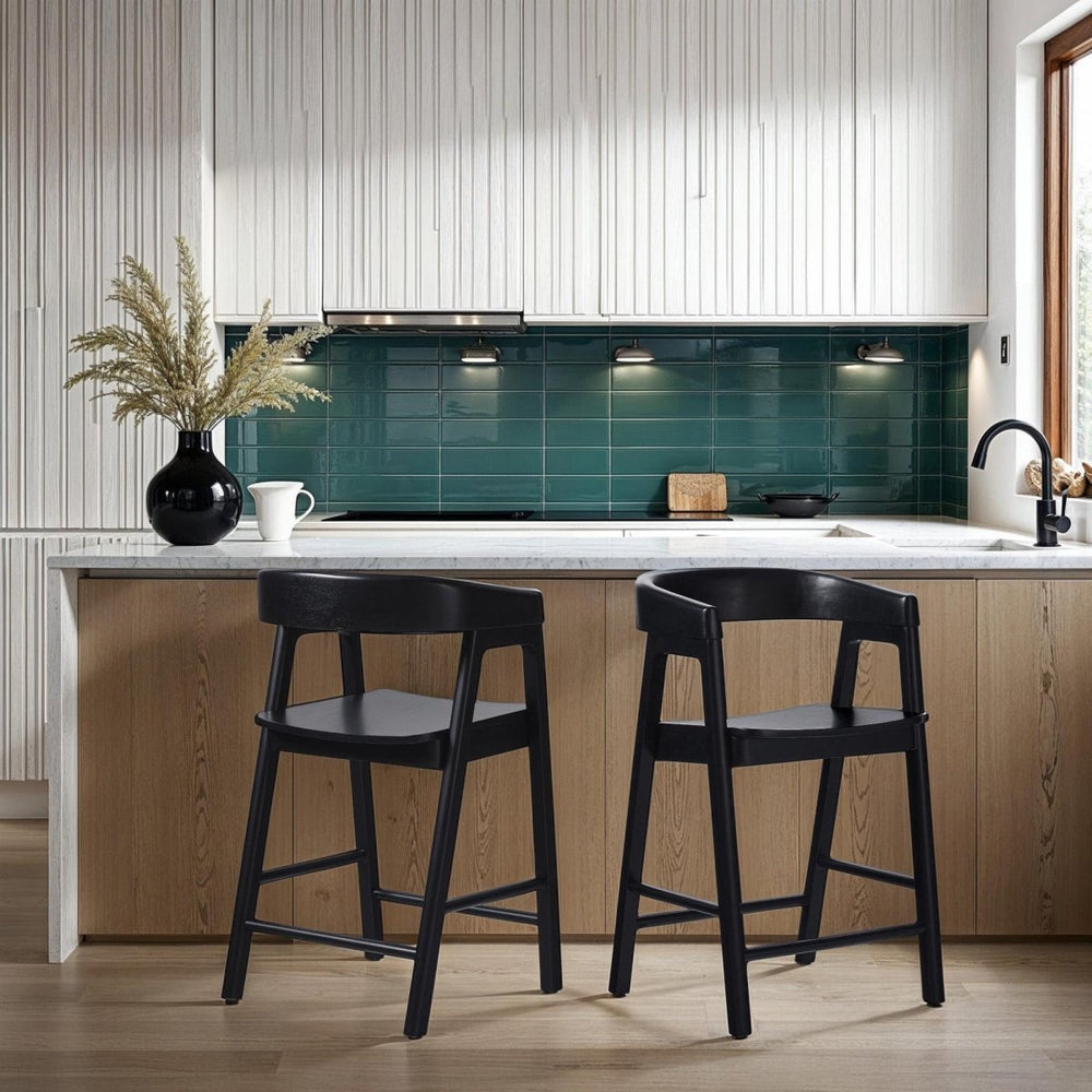
                      
                        Walker Edison Ezra Modern Solid Wood Rounded Back Single Counter Stool - lily & onyx
                      
                    