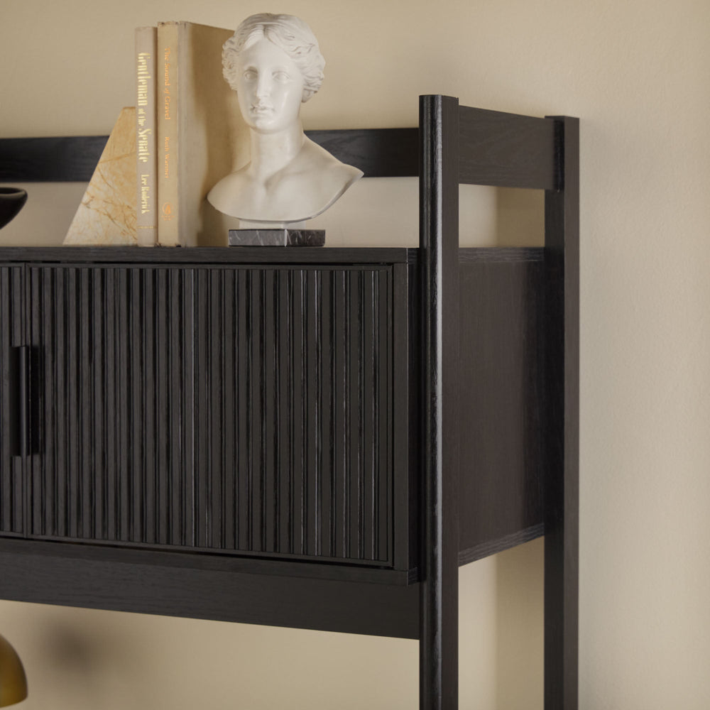 
                      
                        Holmes Modern Scandinavian Reeded Writing Desk with USB
                      
                    