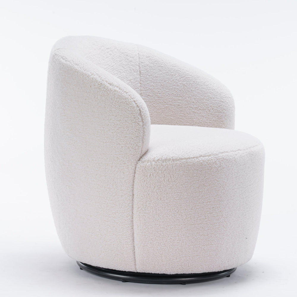 
                      
                        Teddy Swivel Accent Barrel Armchair, Ivory
                      
                    