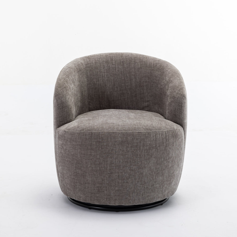
                      
                        Chenille Swivel Accent Barrel Armchair, Gray
                      
                    