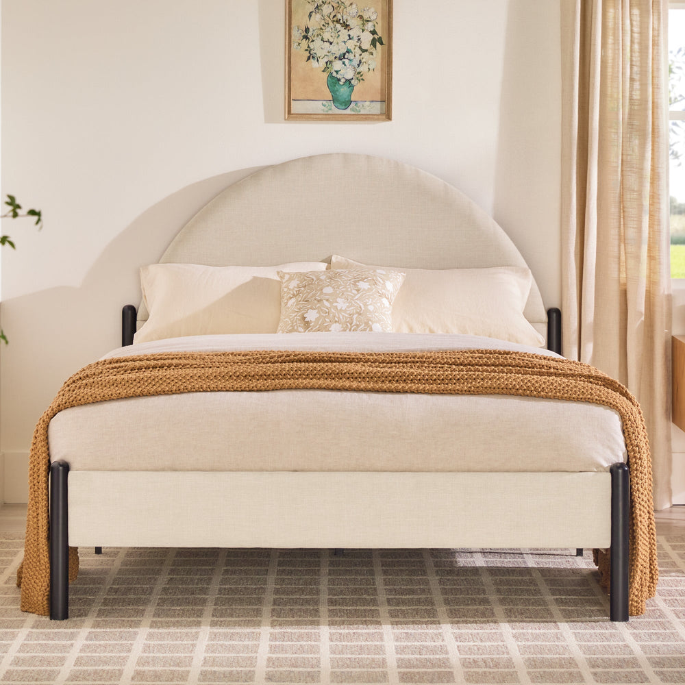 
                      
                        Gastonia Queen Metal and Upholstered Bed with Arched Headboard
                      
                    
