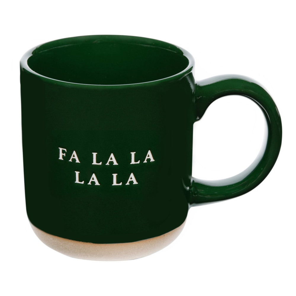 Sweet Water Decor Fa La La 14oz. Green Stoneware Coffee Mug - lily & onyx