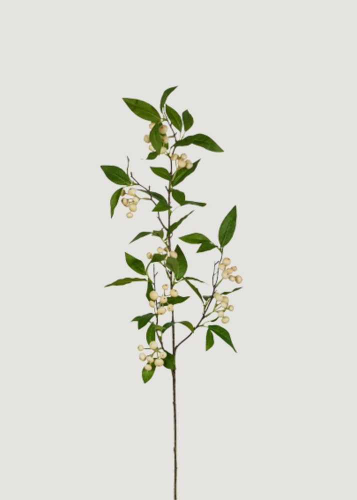 Afloral Fake Berry Branch in Cream - 34" - lily & onyx