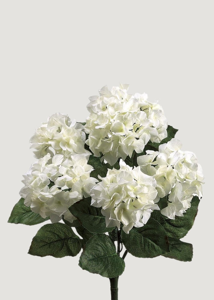 Afloral Fake Blooming Hydrangea Bush in Cream White - 22" - lily & onyx