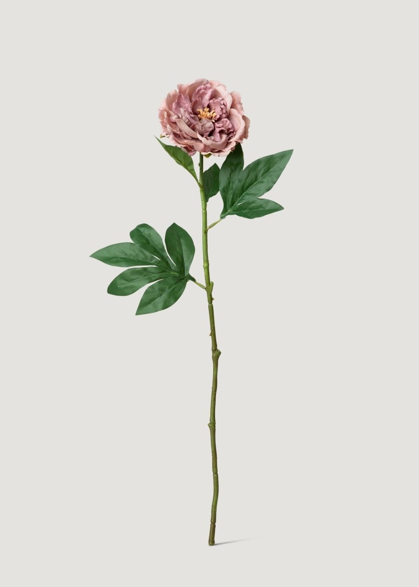 Afloral Fake Peony Real Touch Flower in Mauve Pink - 24.5" - lily & onyx
