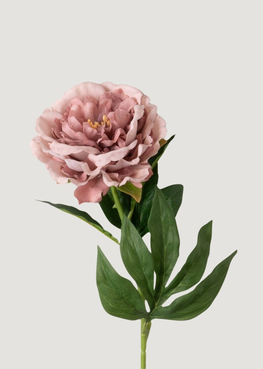 Afloral Fake Peony Real Touch Flower in Mauve Pink - 24.5" - lily & onyx