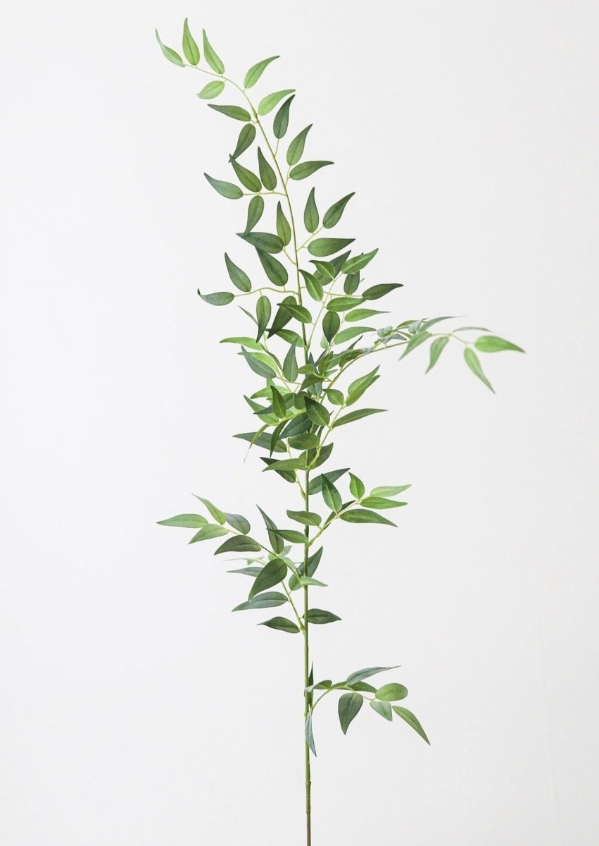 Afloral Fake Plants Italian Ruscus Branch, 49" - lily & onyx