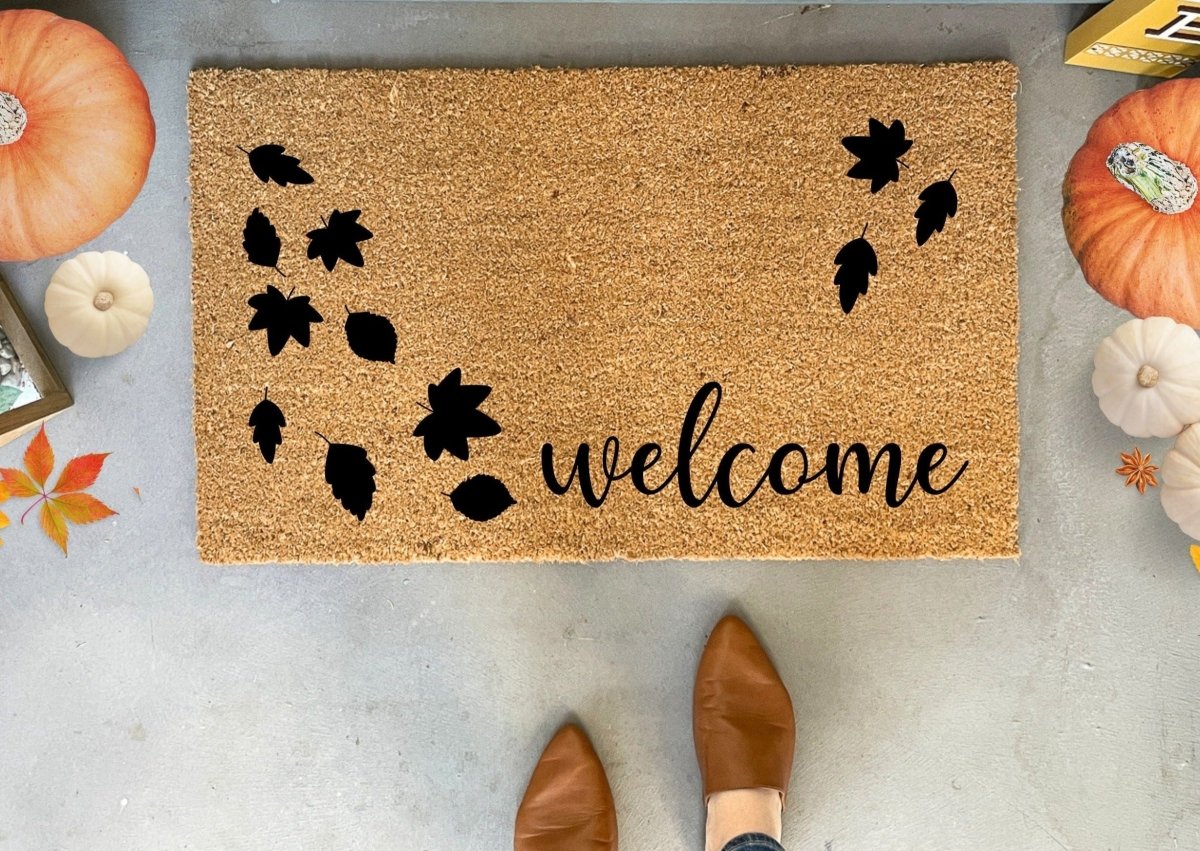 Nickel Designs Custom Doormats Fall Welcome Mat with Leaves