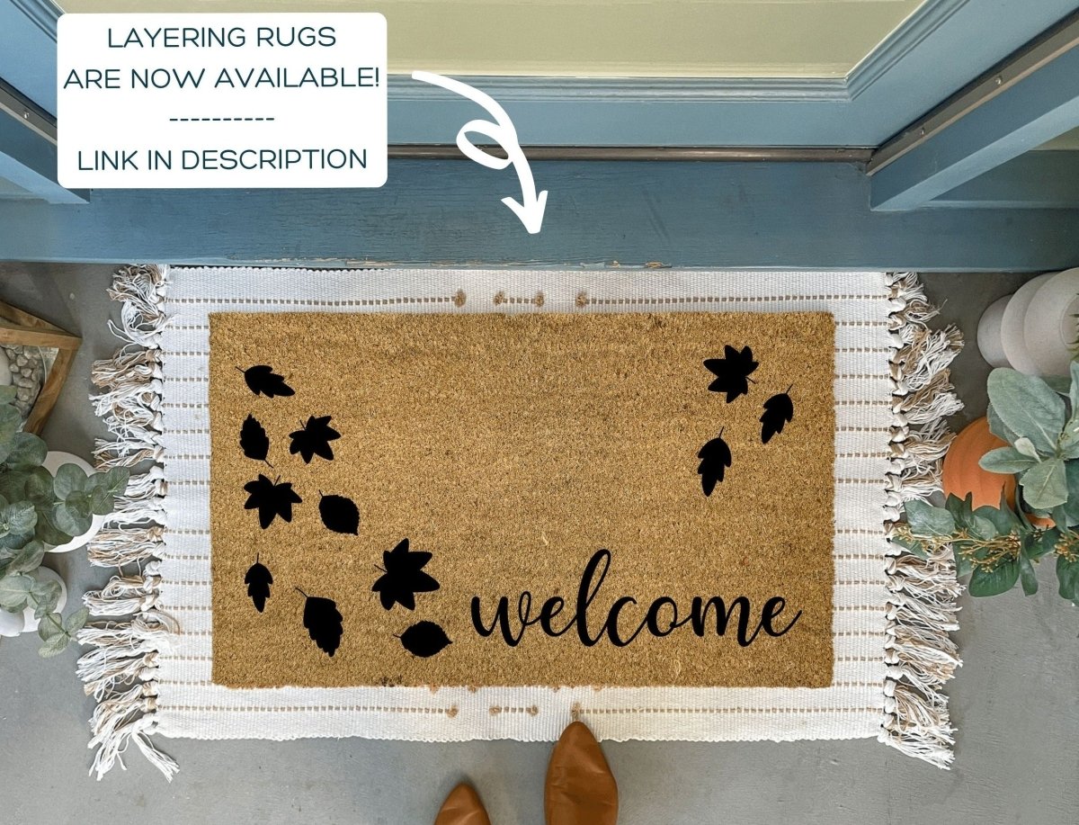 Nickel Designs Custom Doormats Fall Welcome Mat with Leaves