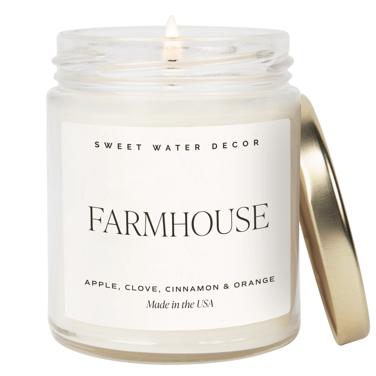 Sweet Water Decor Farmhouse Soy Candle - Clear Jar - 9 oz - lily & onyx
