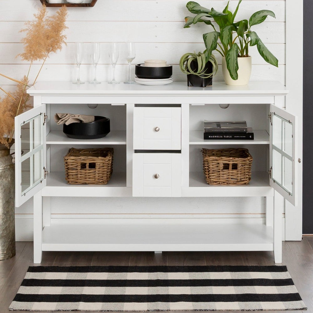 Walker Edison Farmhouse Wood and Glass Buffet - lily & onyx