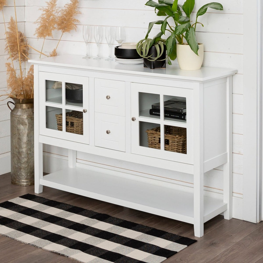 Walker Edison Farmhouse Wood and Glass Buffet - lily & onyx